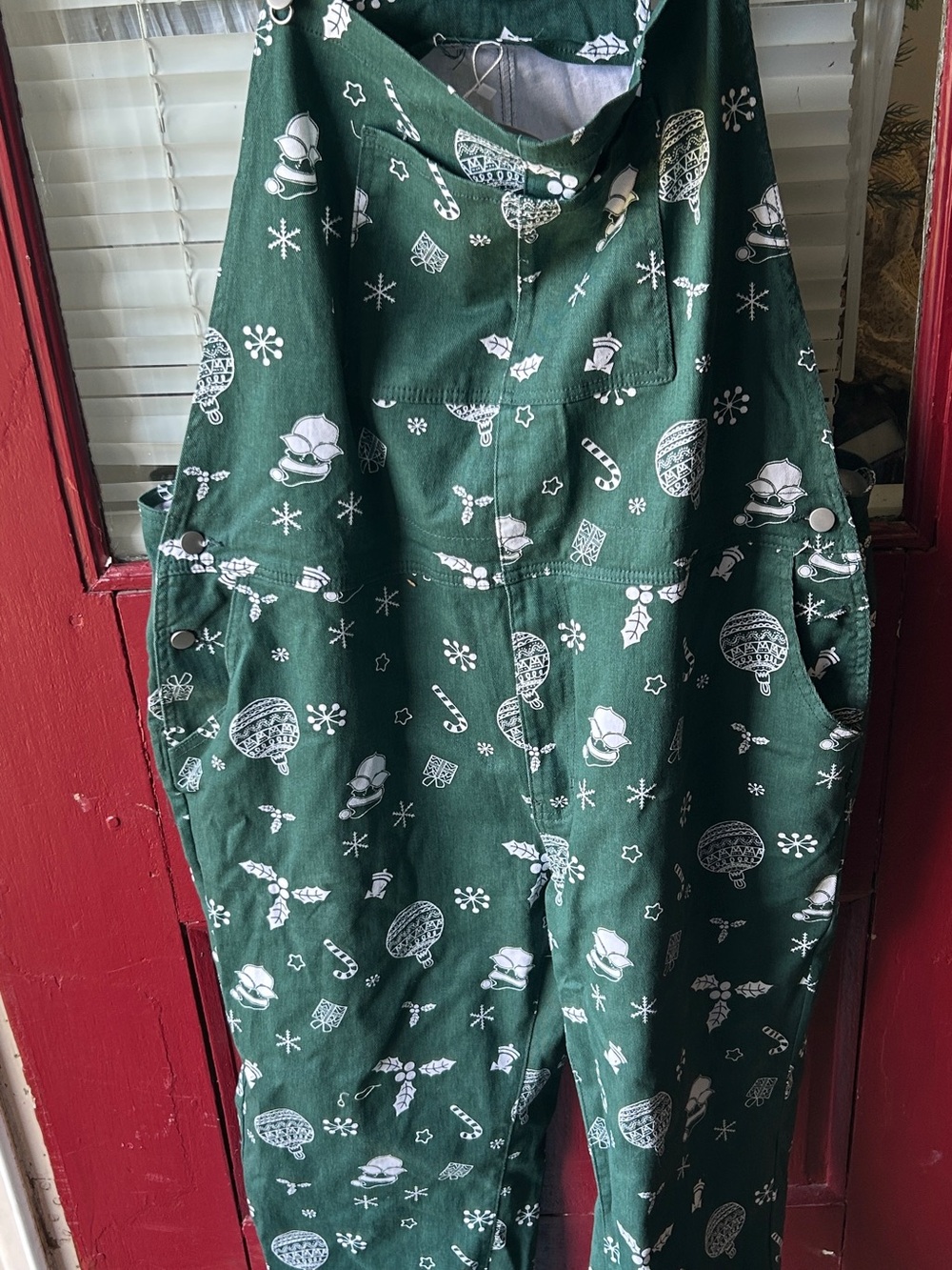 christmas themed overalls NWT